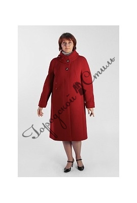 Пальто женскон классическое с воротником, большой размер