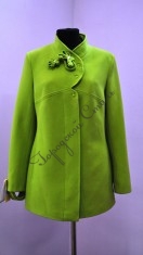 Женское пальто демисезонное, с комбинированной отделкой