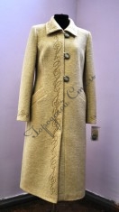 Женское пальто из войлока 100% шерсть с вышивкой
