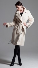 Стильное женское пальто , классический силуэт с поясом