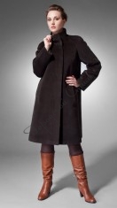 Женское пальто демисезонное прямое, стойка, из альпаки